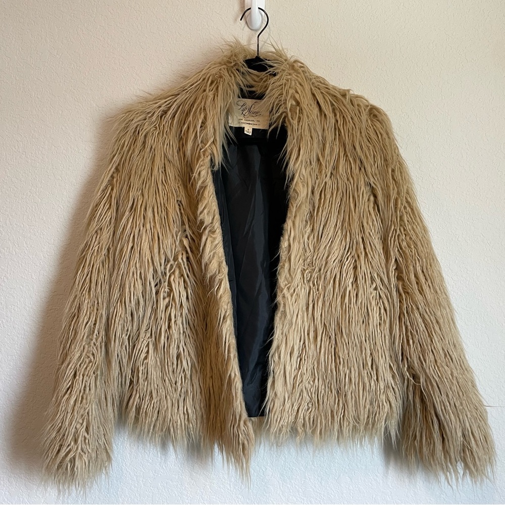 Lip Service Blonde Night Song Faux Fur Jacket size Small